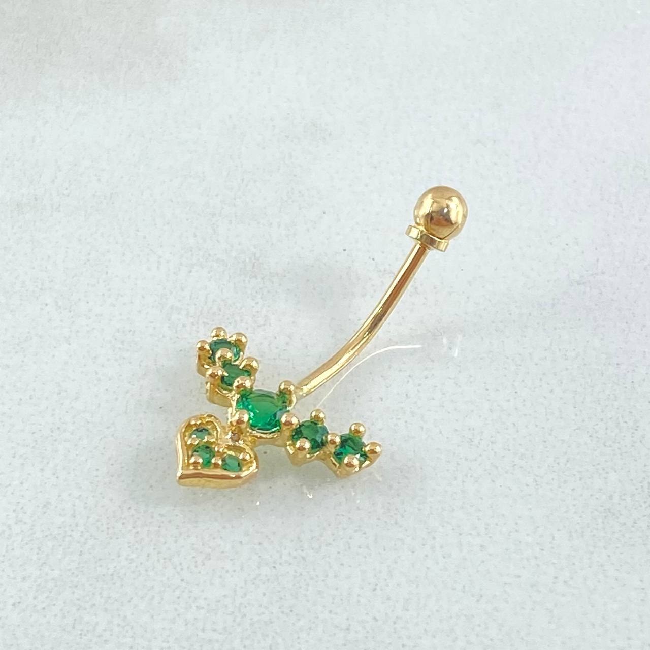 Piercing Ombligo Flecha Corazon 1gr / 2.4cm / Nac.Esp.Oro 18K