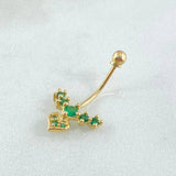 Piercing Ombligo Flecha Corazon 1gr / 2.4cm / Nac.Esp.Oro 18K