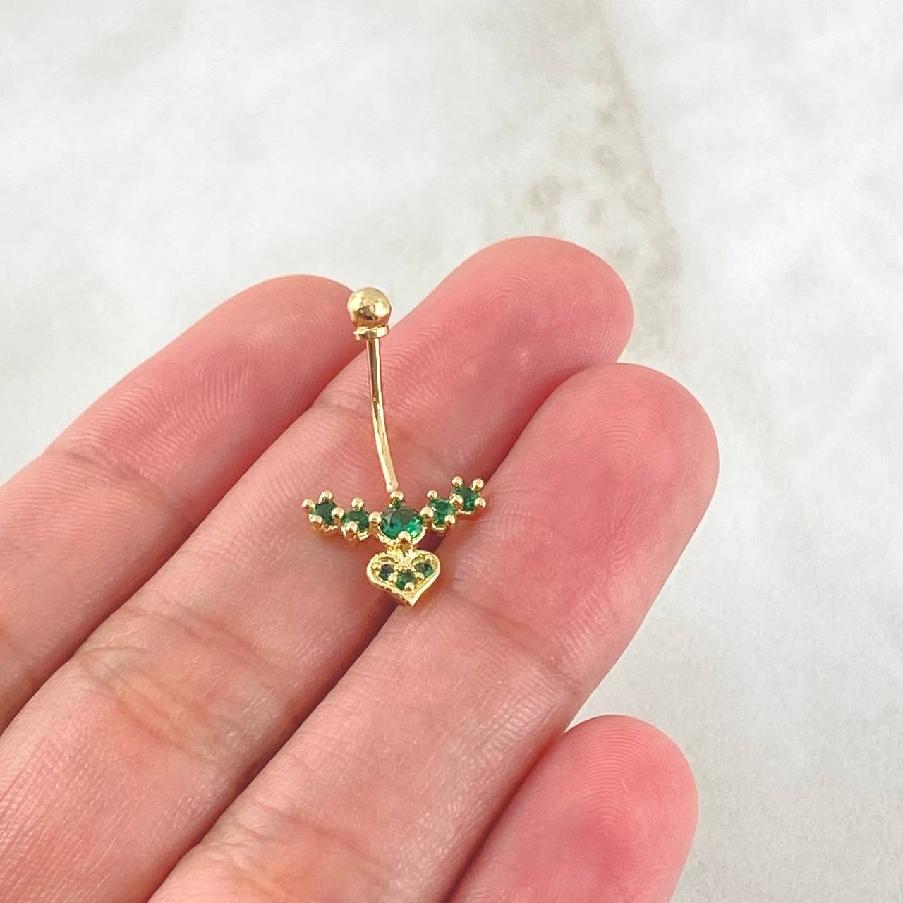 Piercing Ombligo Flecha Corazon 1gr / 2.4cm / Nac.Esp.Oro 18K