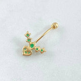 Piercing Ombligo Flecha Corazon 1gr / 2.4cm / Nac.Esp.Oro 18K