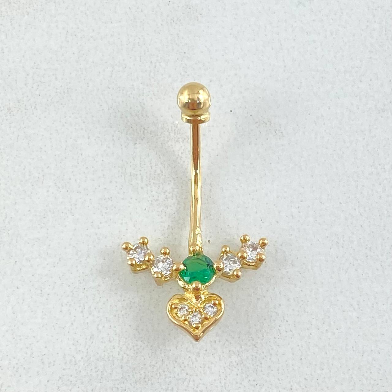 Piercing Ombligo Flecha Corazon 1gr / 2.4cm / Nac.Esp.Oro 18K