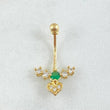 Piercing Ombligo Flecha Corazon 1gr / 2.4cm / Nac.Esp.Oro 18K