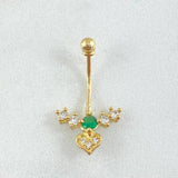 Piercing Ombligo Flecha Corazon 1gr / 2.4cm / Nac.Esp.Oro 18K