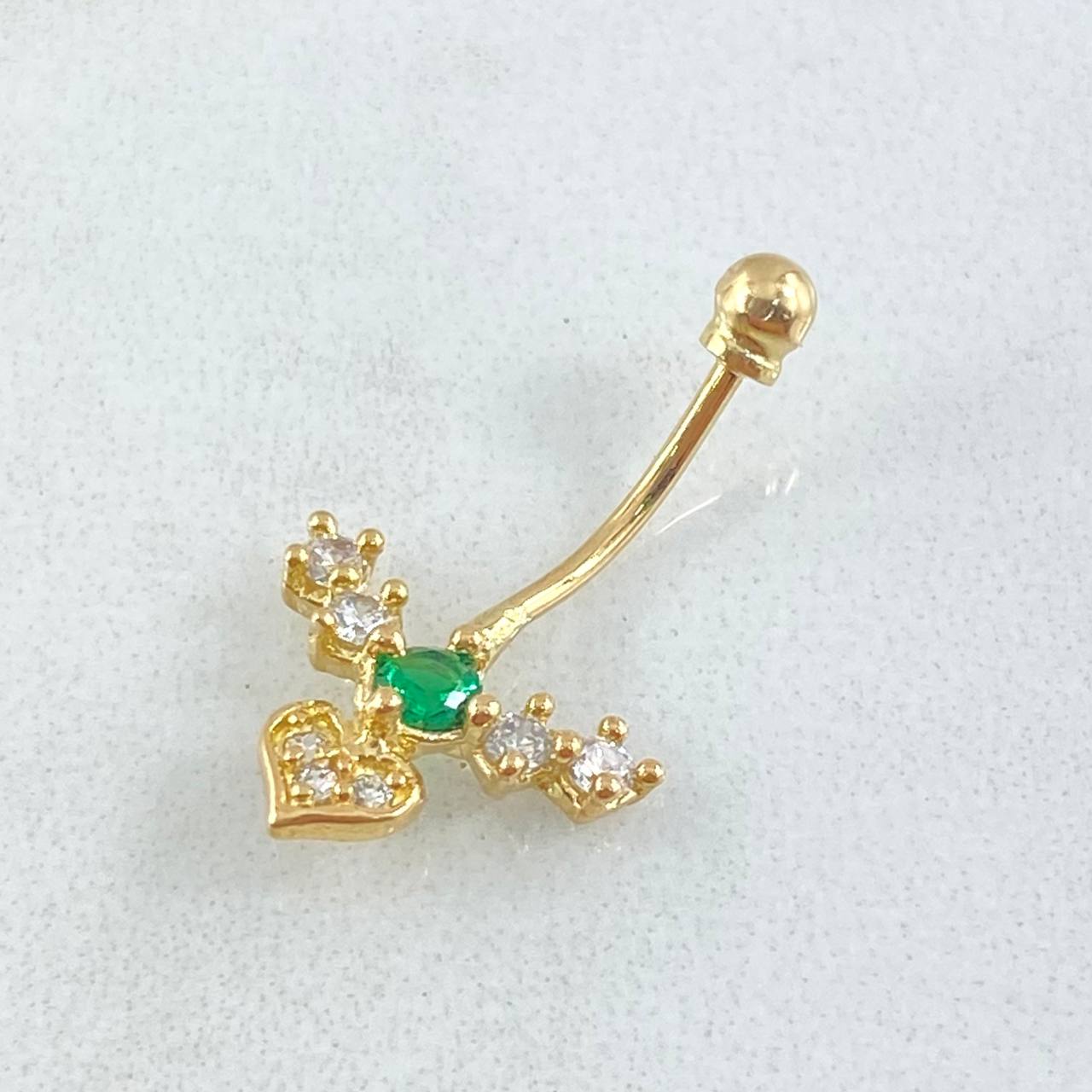 Piercing Ombligo Flecha Corazon 1gr / 2.4cm / Nac.Esp.Oro 18K