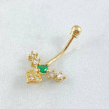 Piercing Ombligo Flecha Corazon 1gr / 2.4cm / Nac.Esp.Oro 18K