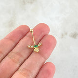 Piercing Ombligo Flecha Corazon 1gr / 2.4cm / Nac.Esp.Oro 18K