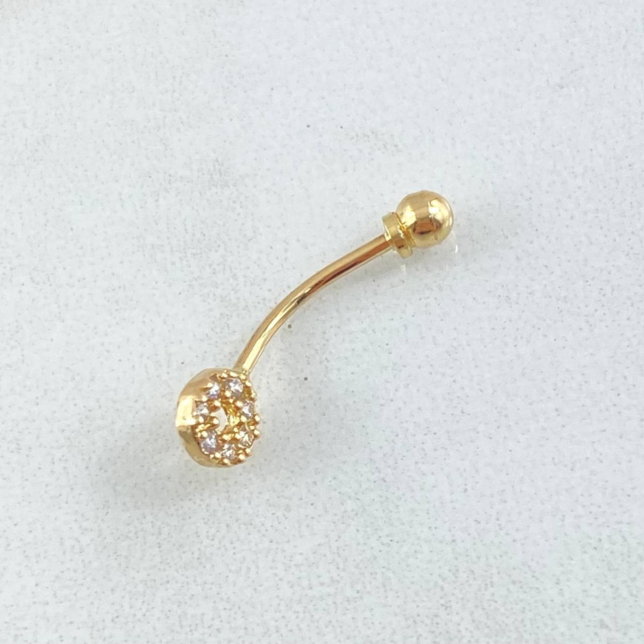 Piercing Ombligo Circulo 0.85gr / 2.1cm / Oro Amarillo 18K *