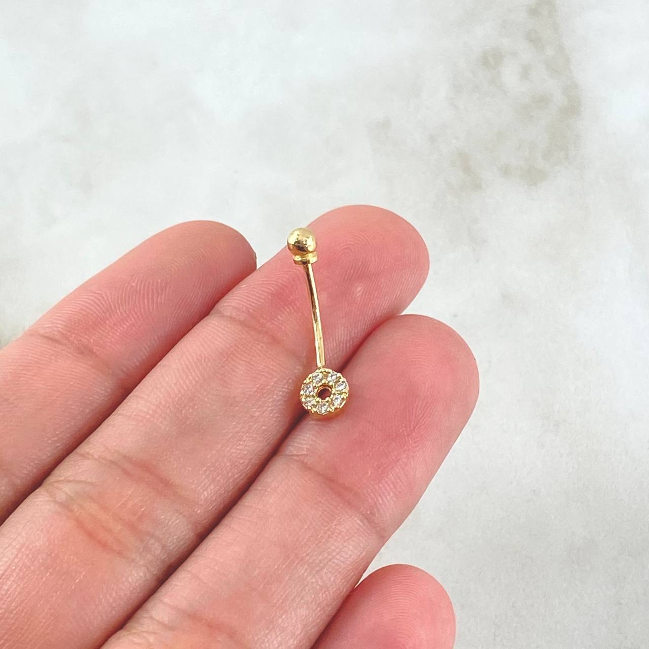 Piercing Ombligo Circulo 0.85gr / 2.1cm / Oro Amarillo 18K *