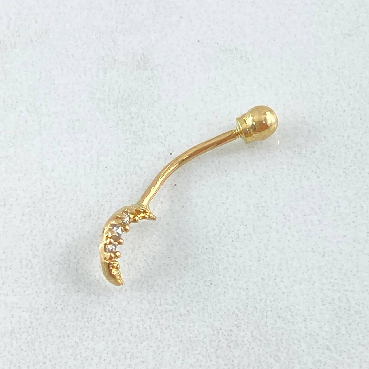 Piercing Ombligo Luna 0.45gr / 2cm / Nac.Esp.Oro 18K