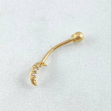 Piercing Ombligo Luna 0.45gr / 2cm / Nac.Esp.Oro 18K