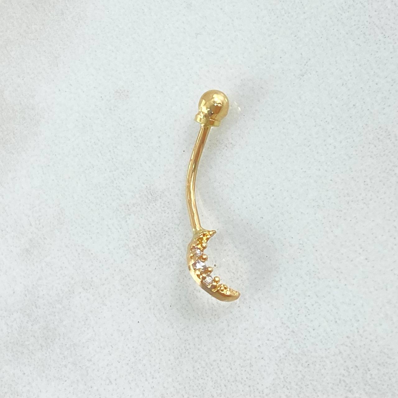 Piercing Ombligo Luna 0.45gr / 2cm / Nac.Esp.Oro 18K