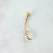 Piercing Ombligo Luna 0.45gr / 2cm / Nac.Esp.Oro 18K