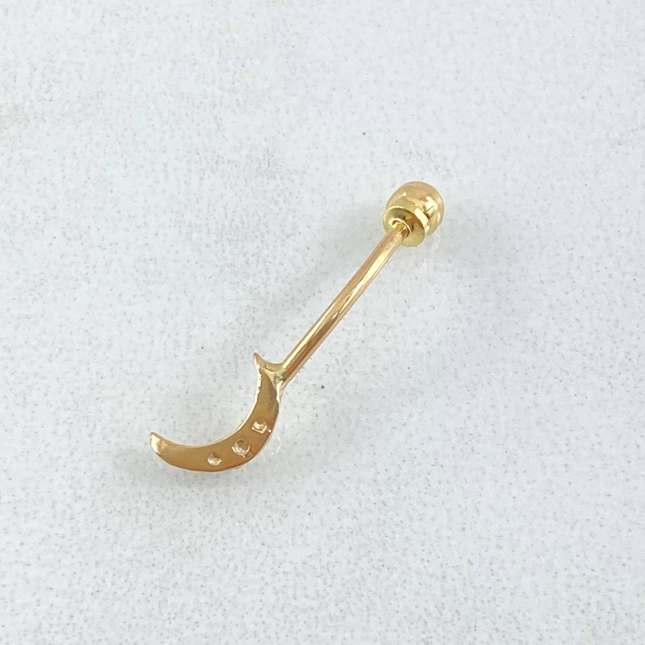 Piercing Ombligo Luna 0.45gr / 2cm / Nac.Esp.Oro 18K
