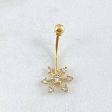 Piercing Flor 0.6gr / 2cm / Nac.Esp. Oro 18K *