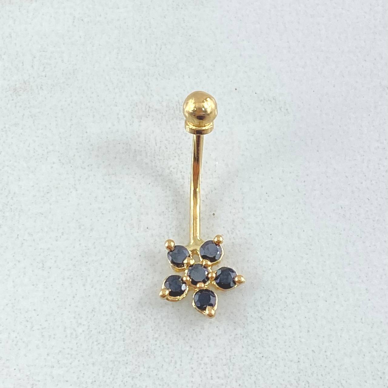 Piercing Ombligo Flor 0.6gr / 2cm / Nac.Esp.Oro 18K ©