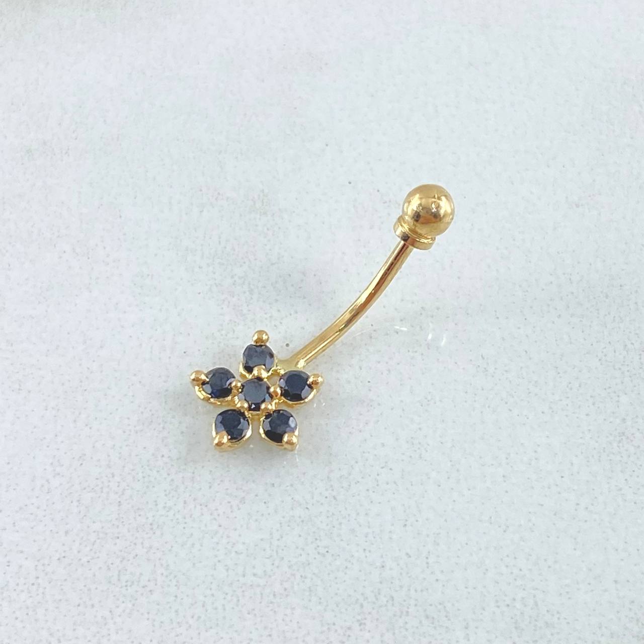 Piercing Ombligo Flor 0.6gr / 2cm / Nac.Esp.Oro 18K ©
