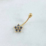 Piercing Ombligo Flor 0.6gr / 2cm / Nac.Esp.Oro 18K ©
