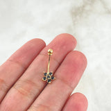 Piercing Ombligo Flor 0.6gr / 2cm / Nac.Esp.Oro 18K ©