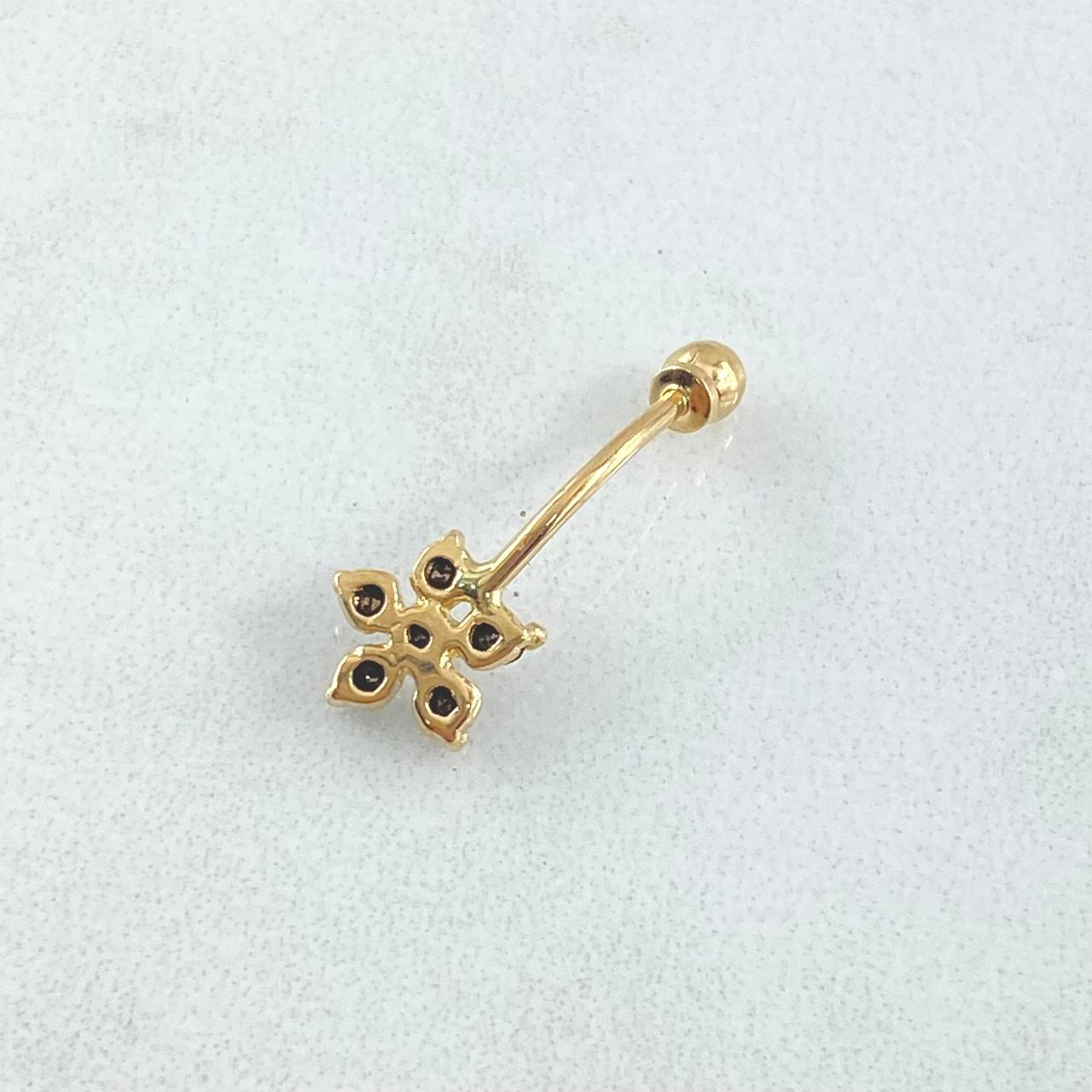Piercing Ombligo Flor 0.6gr / 2cm / Nac.Esp.Oro 18K ©
