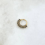 Piercing Earcuff Tiara Maya 0.95gr / 1.3cm / Circones Verdes Oro Amarillo 18K (Joya) ©