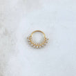 Piercing Earcuff Tiara Maya 1gr / 1.3cm / Circones Blancos Oro Amarillo 18K (Joya)