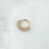Piercing Earcuff Tiara Maya 1gr / 1.3cm / Circones Blancos Oro Amarillo 18K (Joya)
