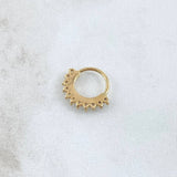 Piercing Earcuff Tiara Maya 1gr / 1.3cm / Circones Blancos Oro Amarillo 18K (Joya)
