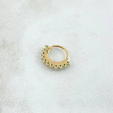 Piercing Earcuff Tiara Maya 0.9gr / 1.3cm / Circones Verdes Oro Amarillo 18K (Joya)