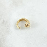 Piercing Earcuff Simulador Serpiente 1.75gr / 1.5cm / Circones Blancos Oro Amarillo 18K (Joya)