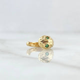 Piercing Earcuff Simulador Serpiente 1.8gr / 1.5cm / Circones Verdes Oro Amarillo 18K (Joya)