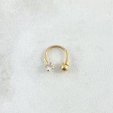 Piercing Curvo Chispa 0.4gr / 1cm / 3mm Bola Rosca Oro Amarillo 18K (Joya)