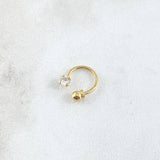 Piercing Curvo Chispa 0.4gr / 1cm / 3mm Bola Rosca Oro Amarillo 18K (Joya)