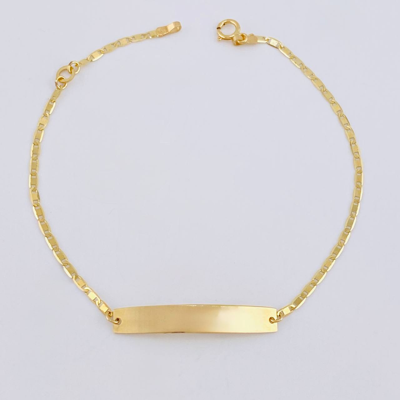Pulso Modulable Plano Placa Rectangular 1.45 g / 17.2 cm - 15.2 cm / 1.5 mm Oro Amarillo 18K