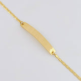 Pulso Modulable Plano Placa Rectangular 1.4 g / 17.5 cm - 15.2 cm / 1.5 mm Oro Amarillo 18K