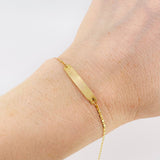 Pulso Modulable Plano Placa Rectangular 1.45 g / 17.2 cm - 15.2 cm / 1.5 mm Oro Amarillo 18K