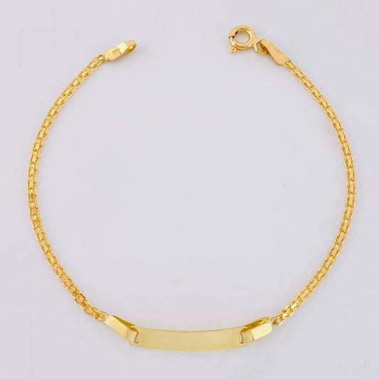 Pulso Chino Placa Rectangular 1.9 g / 16.4 cm / 1.6 mm Oro Amarillo 18K