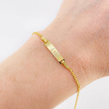 Pulso Chino Placa Rectangular 1.9 g / 16.4 cm / 1.6 mm Oro Amarillo 18K