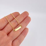Pulso Chino Placa Rectangular 1.9 g / 16.4 cm / 1.6 mm Oro Amarillo 18K
