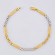 Pulso Placa Correa 5.2 g / 20.2 cm / 3.6 mm Dos Oros Amarillo Blanco 18K
