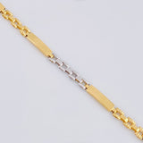 Pulso Placa Correa 5.2 g / 20.2 cm / 3.6 mm Dos Oros Amarillo Blanco 18K