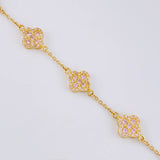 Pulso Aro Seguido Flor Trebol 6.85 g / 18.5 cm / 9.9 mm Oro Amarillo 18K