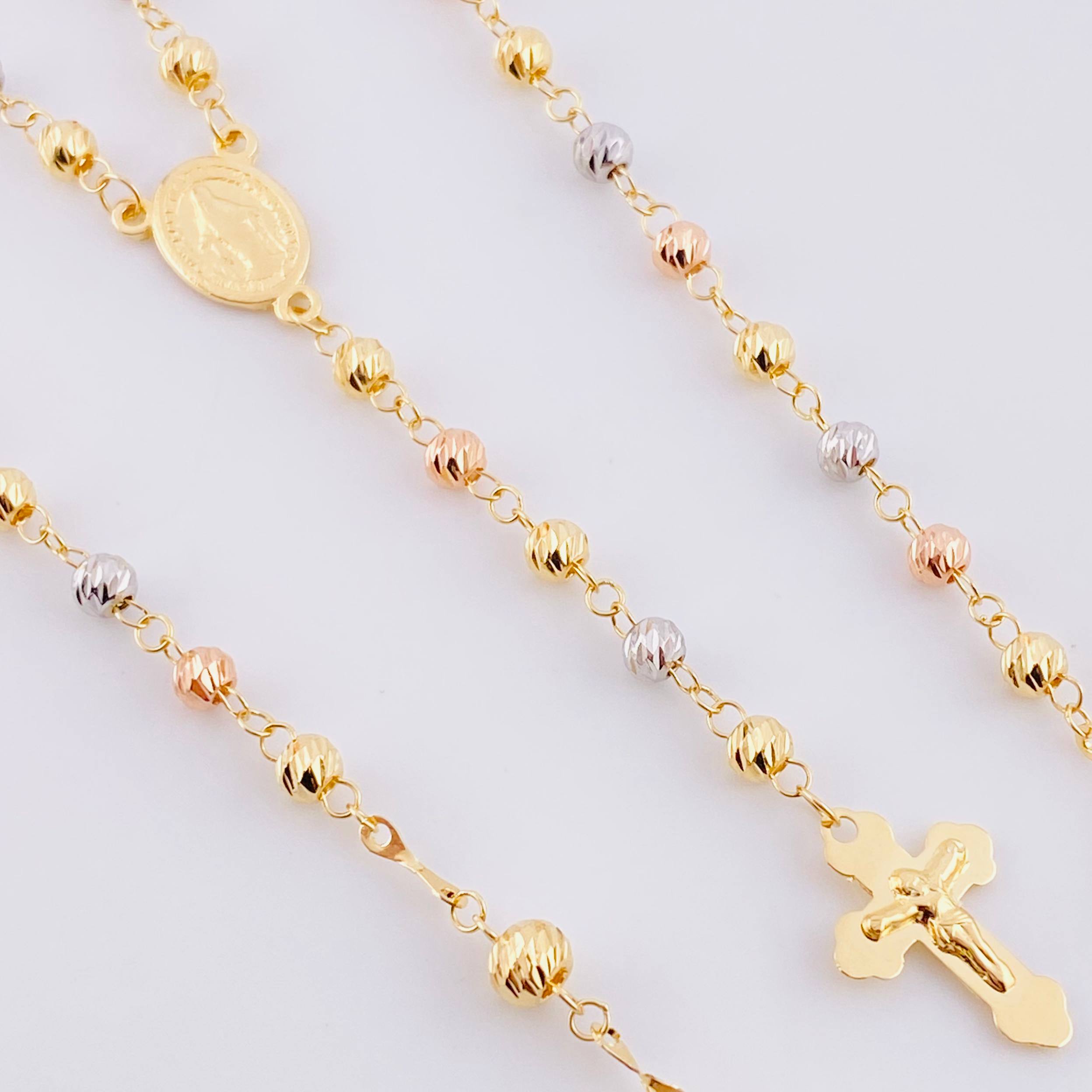 Rosario Virgen Milagrosa 5.95g / 47cm / 3mm Tres Oros 18K