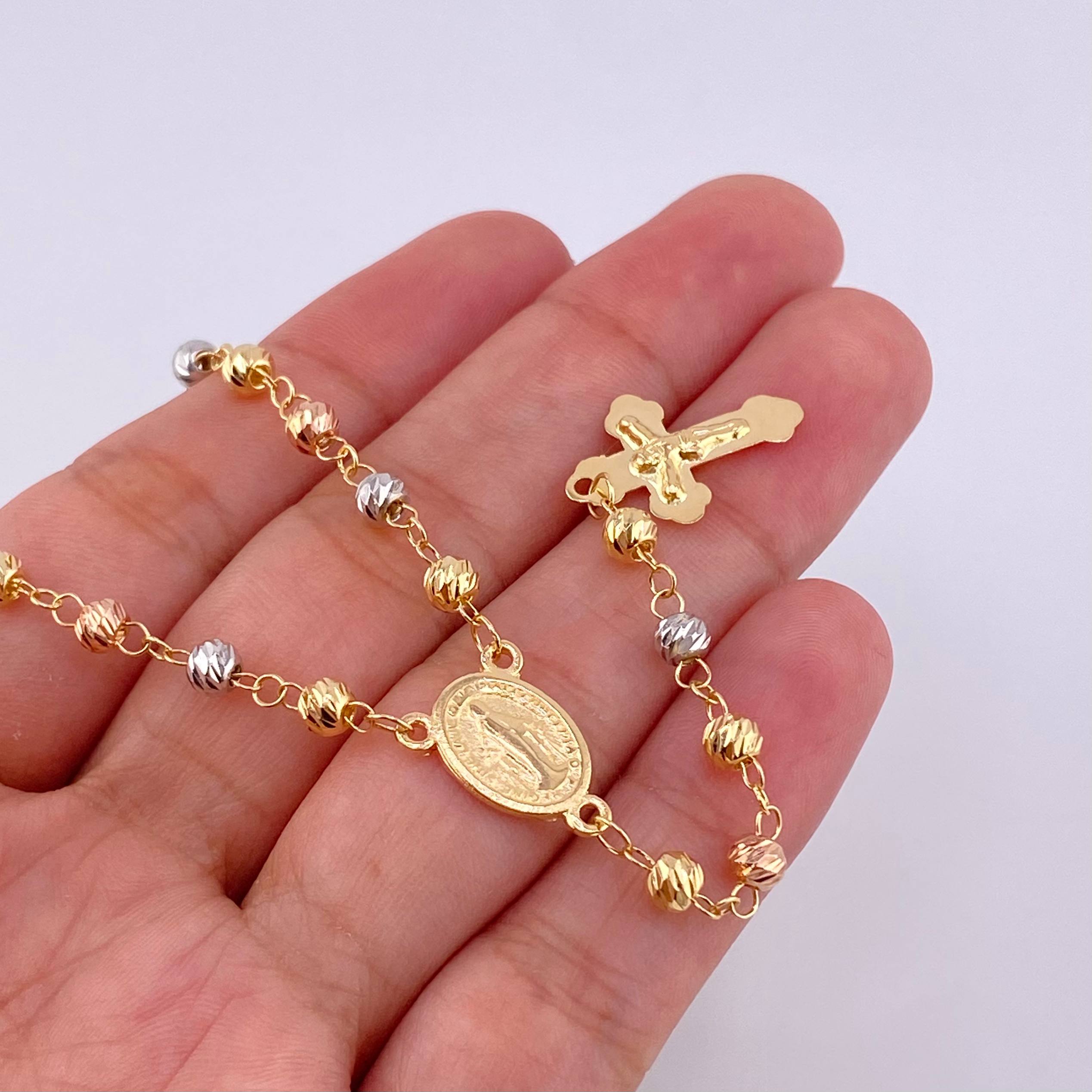 Rosario Virgen Milagrosa 6.05g / 50.8cm / 3mm Tres Oros 18K