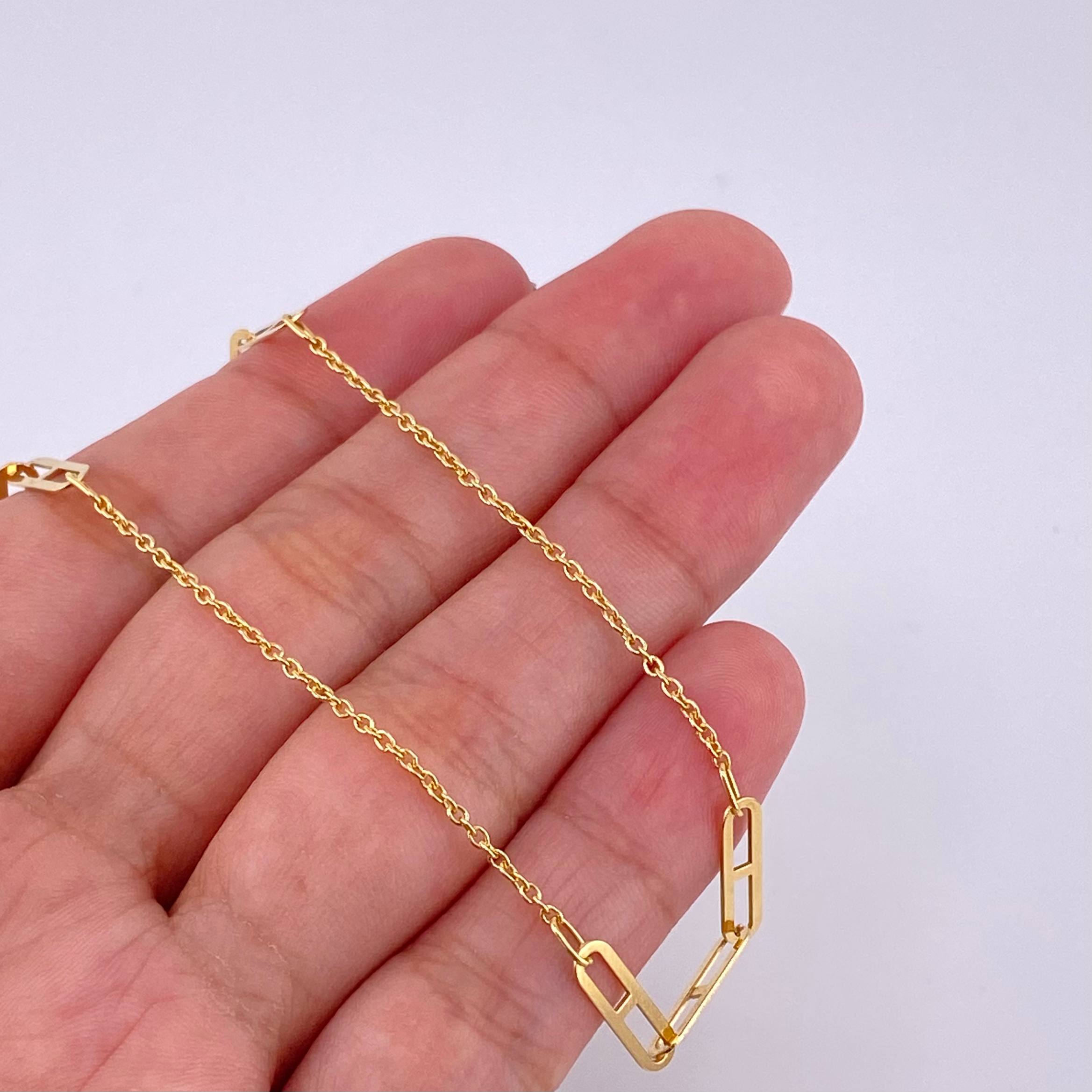 Cadena Aro Seguido Clip 3.75 g / 42.5 cm / 0.85 mm Oro Amarillo 18K