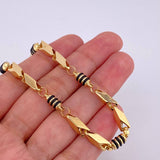 Pulso Rustico Cauchos Negros 5.25 g / 18.7 cm / 5 mm Oro Amarillo 18K