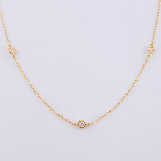 Cadena Aro Seguido Perlas 1.8 g / 40.5 cm / 1.3 mm Oro Amarillo 18K