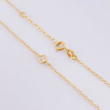 Cadena Aro Seguido Perlas 1.8 g / 40.5 cm / 1.3 mm Oro Amarillo 18K