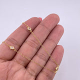 Cadena Aro Seguido Perlas 1.8 g / 40.5 cm / 1.3 mm Oro Amarillo 18K