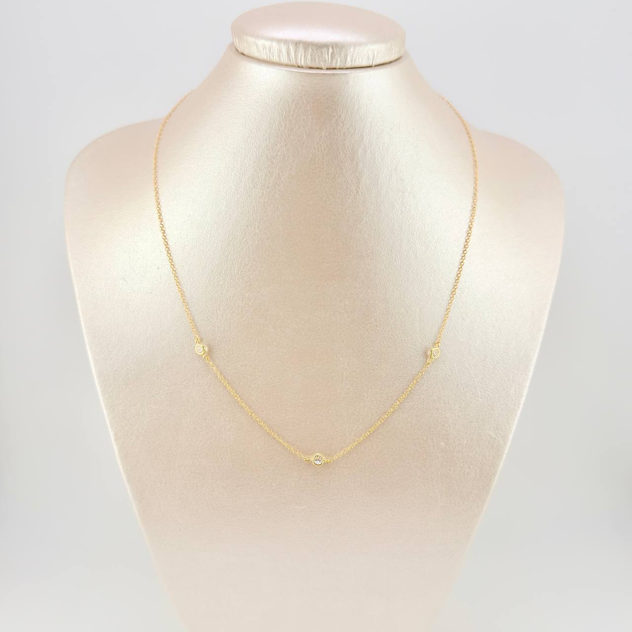 Cadena Aro Seguido Perlas 1.95 g / 45 cm / 1.35 mm Oro Amarillo 18K