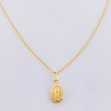 Set Cadena Aro Seguido + Dije Virgen De Guadalupe / 1 g / 45 cm Oro Amarillo 18K
